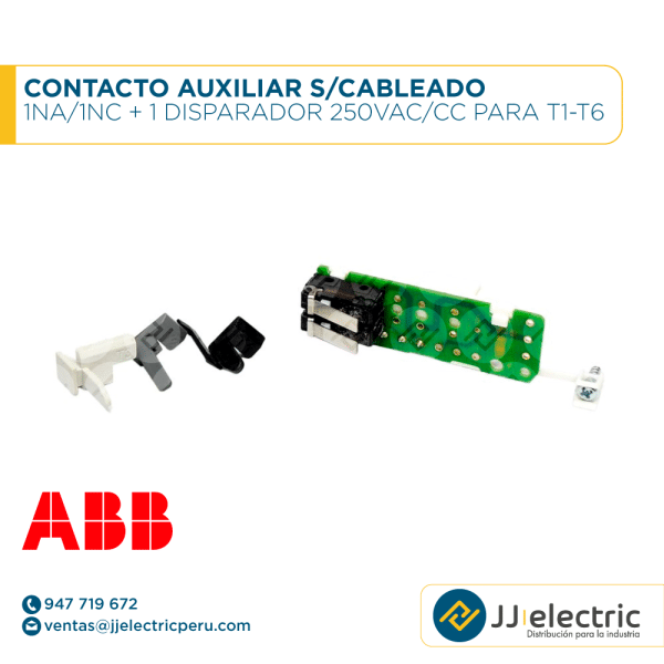 Contacto auxiliar s/cableado 1NA/1NC + 1 disparador 250VAC/CC para T1-T6 - ABB