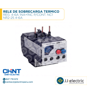 Rele De Sobrecarga Termico Reg. 4-6A 1Na+1Nc P/Cont. Nc1 / NR2-25 4-6A - CHINT