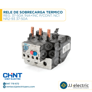 Rele De Sobrecarga Termico Reg. 37-50A 1Na+1Nc P/Cont. Nc1 / NR2-93 37-50A - CHINT