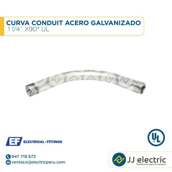Curva Conduit IMC acero galvanizado 1 1/4¨ x90° UL - E.F.