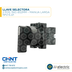 Llave Selectora 2 Pos., 1No, Ø22Mm – Manija Larga / NP2-EJ21 - CHINT
