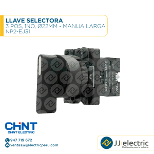Llave Selectora 3 Pos., 1No, Ø22Mm - Manija Larga / NP2-EJ31 - CHINT