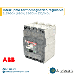 Interruptor termomagnético regulable 3x35-50A (690V) 85/50kA 230/440V - ABB