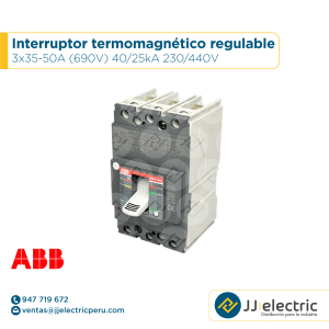 Interruptor termomagnético regulable 3x35-50A (690V) 40/25kA 230/440V - ABB