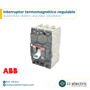 Interruptor termomagnético regulable 3x44.1-63A (690V) 40/25kA 230/440V - ABB