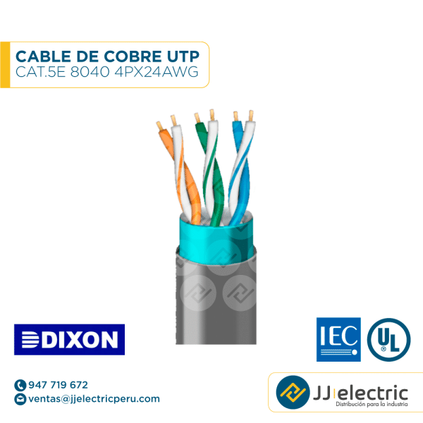 CABLE DE COBRE UTP CAT.5E 8040 4PX24AWG - DIXON
