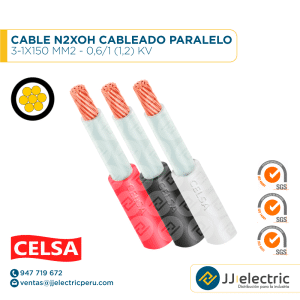 CABLE N2XOH CABLEADO PARALELO 3-1X150 MM2 - 0,6/1 (1,2) KV - CELSA