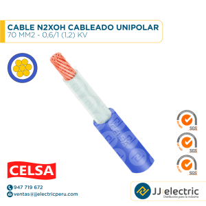 CABLE N2XOH CABLEADO UNIPOLAR 70 MM2 - 0,6/1 (1,2) KV - CELSA