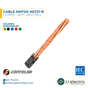 CABLE SINTOX H07Z1-R 1,5 MM2 - 80°C 450/750V - CENTELSA