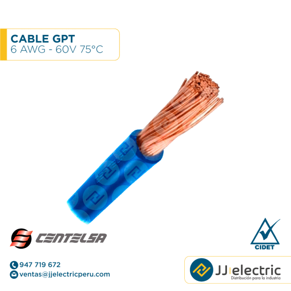 CABLE GPT 6 AWG - 60V 75°C - CENTELSA