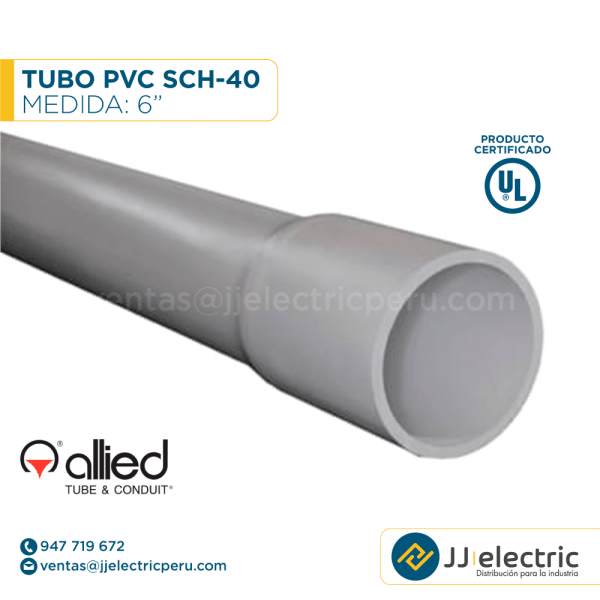TUBO PVC SCH-40 6´´- ALLIED