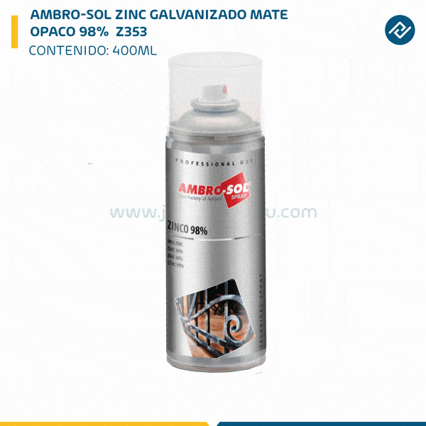 AMBRO-SOL ZINC GALVANIZADO MATE OPACO 98% 400ML Z353