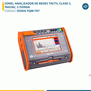 SONEL ANALIZADOR DE REDES TACTIL CLASE S, 760VAC, C/SONDA 3000A PQM-707