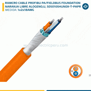 RAMCRO CABLE PROFIBU PA/FIELDBUS FOUNDATION 1x2x18AWG, NARANJA LIBRE ALOGENO, UL, SDS0105HUNDX-T-PAPR