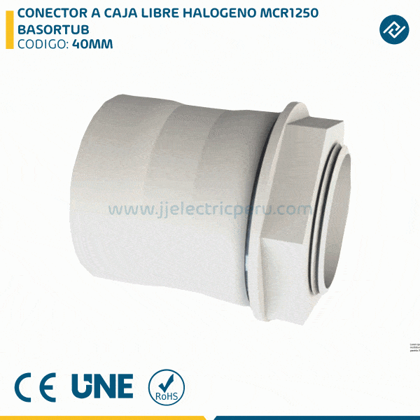 CONECTOR A CAJA LIBRE HALOGENO MCR1250 BASORTUB 40MM