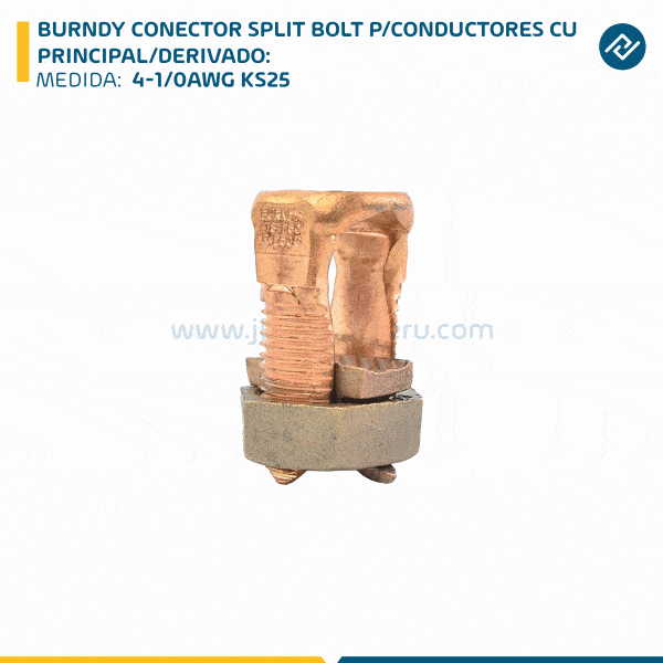 BURNDY CONECTOR SPLIT BOLT P/CONDUCTORES CU PRINCIPAL/DERIVADO: 4-1/0AWG KS25