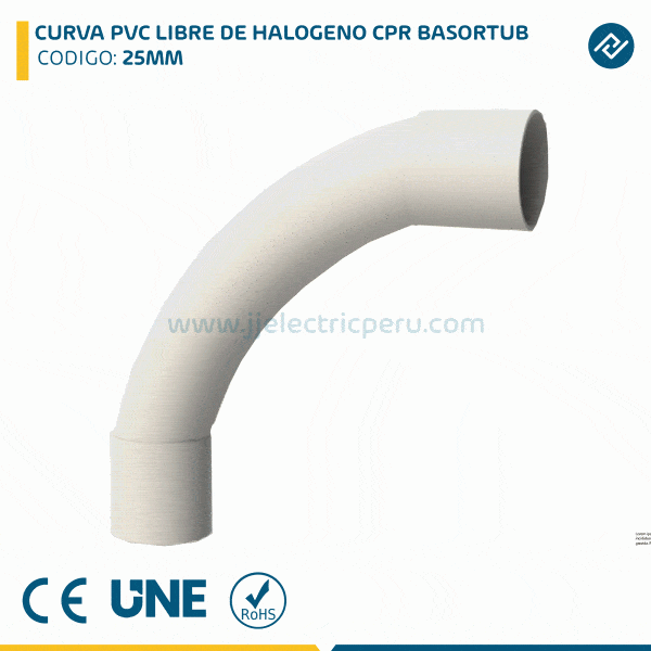 CURVA PVC LIBRE DE HALOGENO CPR BASORTUB 25MM