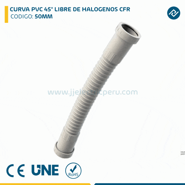 CURVA PVC 45° LIBRE DE HALOGENOS CFR 50MM