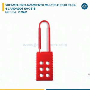 SOFAMEL ENCLAVAMIENTO MULTIPLE ROJO L=157MM PARA 6 CANDADOS EA-7818