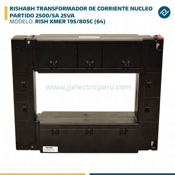 RISHABH TRANSFORMADOR DE CORRIENTE NUCLEO PARTIDO 2500/5A 25VA RISH XMER 195/80SC (64)