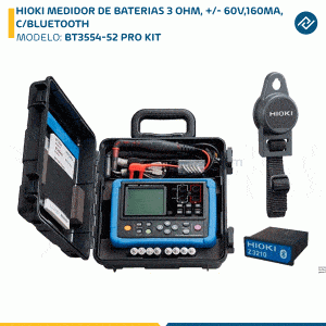HIOKI MEDIDOR DE BATERIAS 3 OHM, +/- 60V,160MA, C/BLUETOOTH BT3554-52 PRO KIT