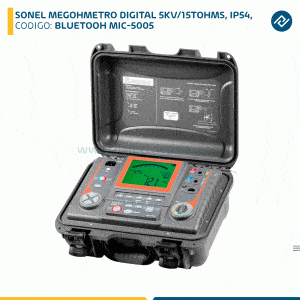 SONEL MEGOHMETRO DIGITAL 5KV/15TOHMS, IP54, BLUETOOH MIC-5005