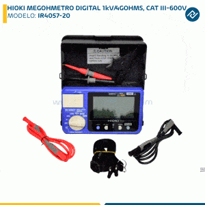 HIOKI MEGOHMETRO DIGITAL 1kV/4GOHMS, CAT III-600V IR4057-20