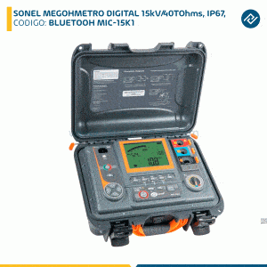 SONEL MEGOHMETRO DIGITAL 15kV/40TOhms, IP67, BLUETOOH MIC-15K1