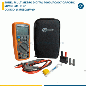 SONEL MULTIMETRO DIGITAL 1000VAC/DC,10AAC/DC, 40MOHMS, IP67 WMGBCMM40