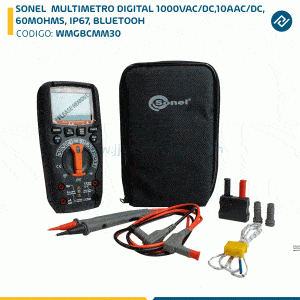 SONEL MULTIMETRO DIGITAL 1000VAC/DC,10AAC/DC, 60MOHMS, IP67, BLUETOOH WMGBCMM30