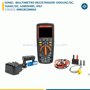 SONEL MULTIMETRO REGISTRADOR 1000VAC/DC, 10AAC/DC, 40MOHMS, IP67 WMGBCMM60