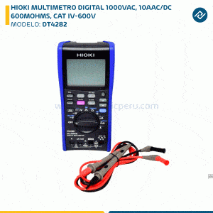 HIOKI MULTIMETRO DIGITAL 1000VAC, 10AAC/DC, 600MOHMS, CAT IV-600V DT4282