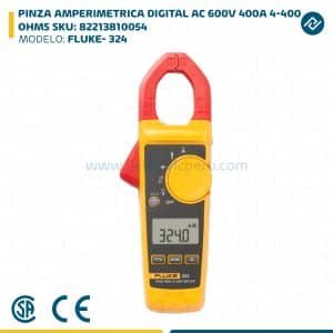 PINZA AMPERIMETRICA DIGITAL AC 600V 400A 4-400 OHMS FLUKE- 324 SKU: 82213810054
