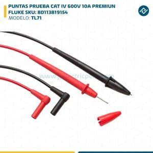 PUNTAS PRUEBA CAT IV 600V 10A PREMIUN TL71 FLUKE SKU: 8D113819154