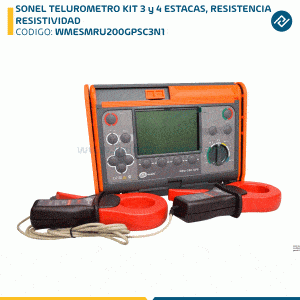 SONEL TELUROMETRO KIT 3 y 4 ESTACAS, RESISTENCIA, RESISTIVIDAD WMESMRU200GPSC3N1