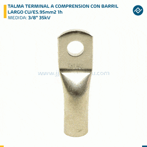 TALMA TERMINAL A COMPRENSION CON BARRIL LARGO CU/ES.95mm2 1h 3/8" 35kV