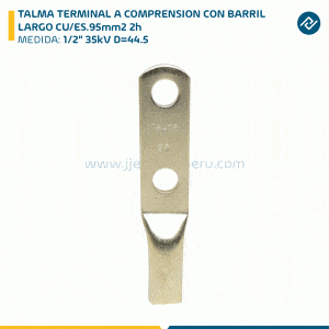 TALMA TERMINAL A COMPRENSION CON BARRIL LARGO CU/ES.95mm2 2h 1/2" 35kV D=44.5