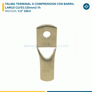 TALMA TERMINAL A COMPRENSION CON BARRIL LARGO CU/ES.120mm2 1h 1/2" 35kV