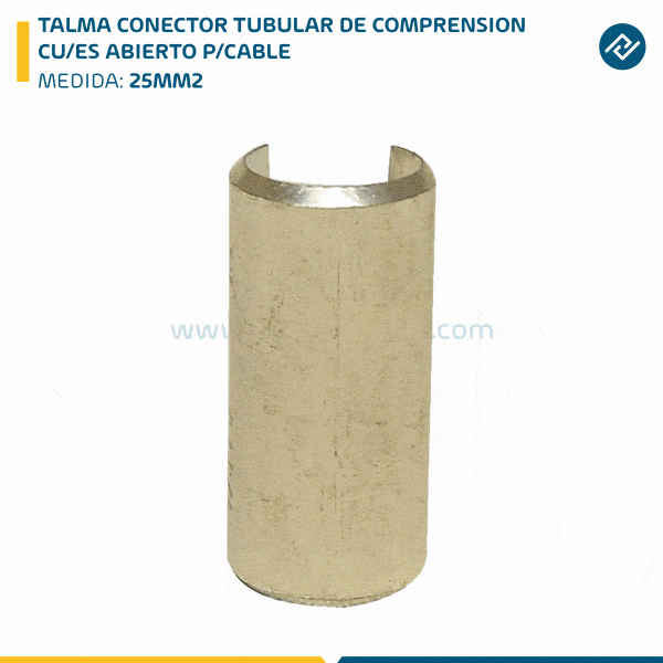 TALMA CONECTOR TUBULAR DE COMPRENSION CU/ES ABIERTO P/CABLE 25MM2