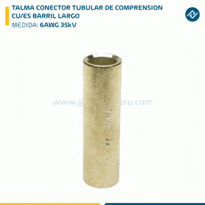 TALMA CONECTOR TUBULAR DE COMPRENSION CU/ES BARRIL LARGO 6AWG 35kV