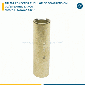 TALMA CONECTOR TUBULAR DE COMPRENSION CU/ES BARRIL LARGO 2/0AWG 35kV