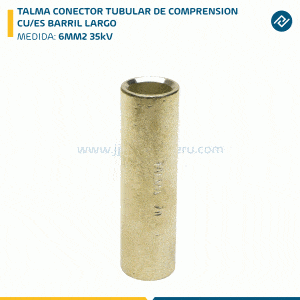 TALMA CONECTOR TUBULAR DE COMPRENSION CU/ES BARRIL LARGO 6MM2 35kV