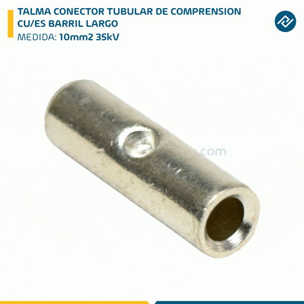 TALMA CONECTOR TUBULAR DE COMPRENSION CU/ES BARRIL LARGO 10mm2 35kV
