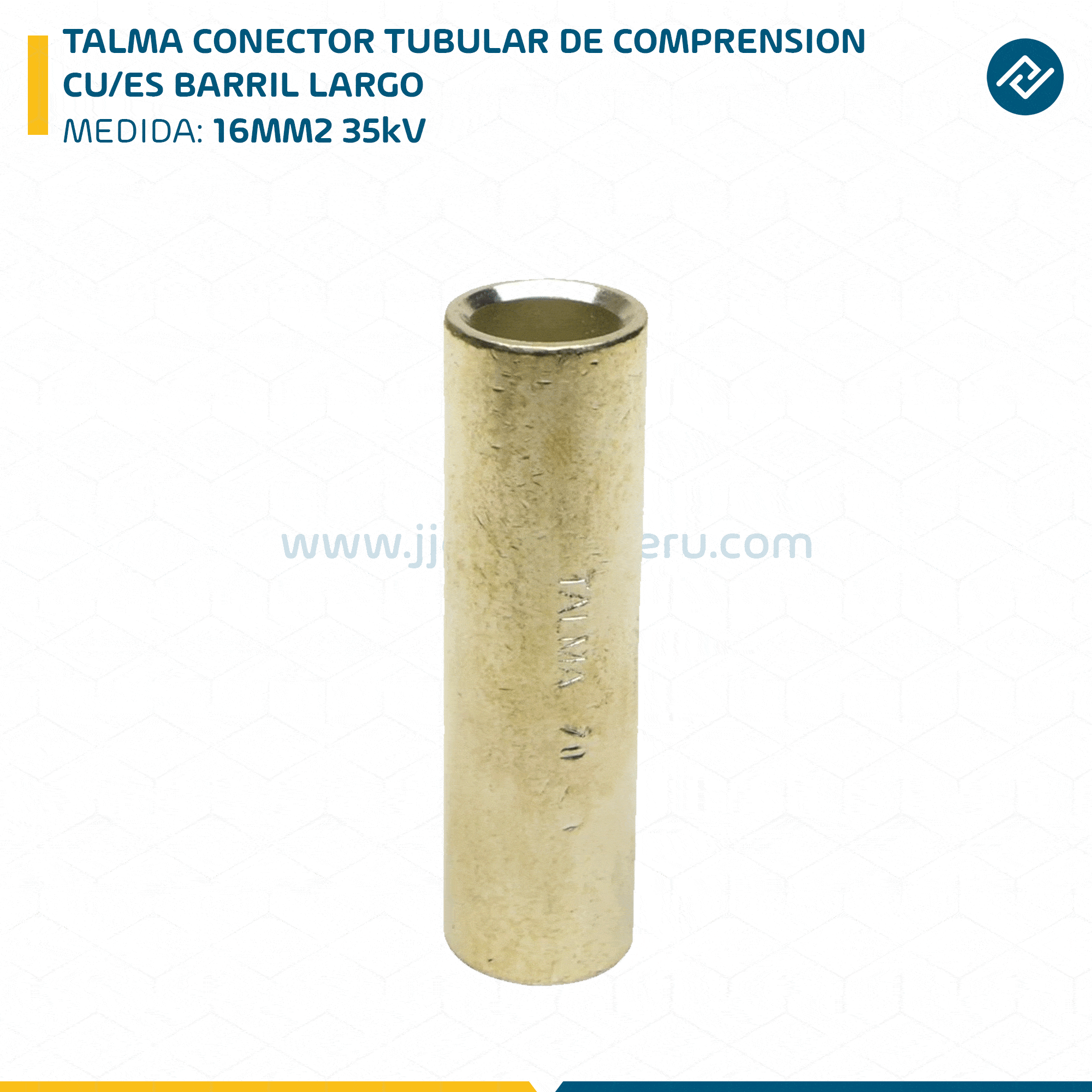 TALMA CONECTOR TUBULAR DE COMPRENSION CU/ES BARRIL LARGO 16MM2 35kV