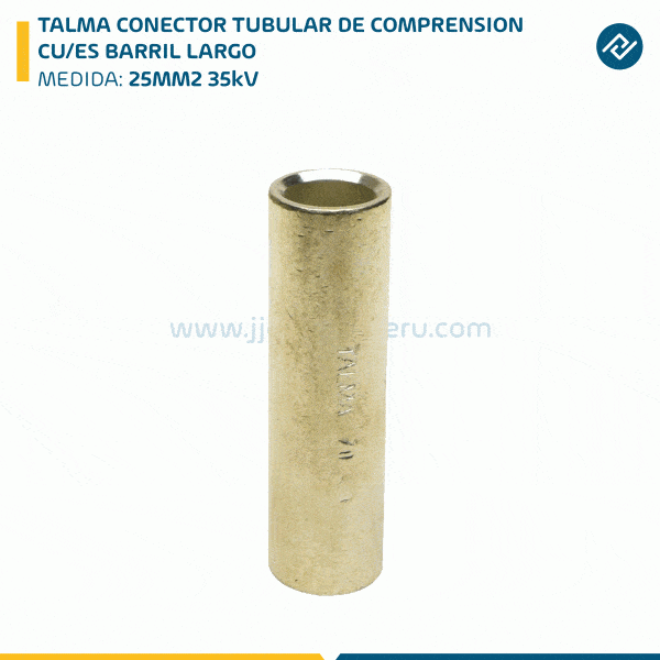 TALMA CONECTOR TUBULAR DE COMPRENSION CU/ES BARRIL LARGO 25MM2 35kV