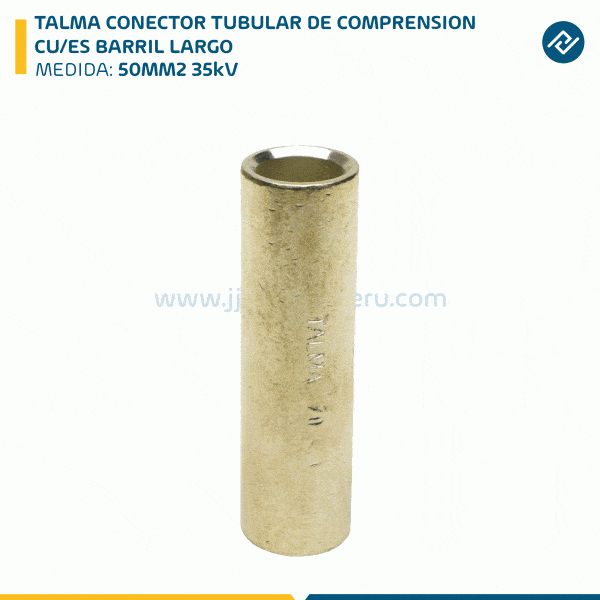 TALMA CONECTOR TUBULAR DE COMPRENSION CU/ES BARRIL LARGO 50MM2 35kV