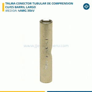 TALMA CONECTOR TUBULAR DE COMPRENSION CU/ES BARRIL LARGO 4AWG 35kV