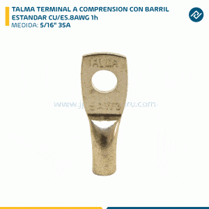 TALMA TERMINAL A COMPRENSION CON BARRIL ESTANDAR CU/ES.8AWG 1h 5/16" 35A