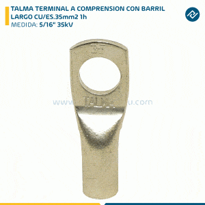 TALMA TERMINAL A COMPRENSION CON BARRIL LARGO CU/ES.35mm2 1h 5/16" 35kV
