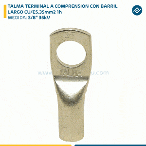TALMA TERMINAL A COMPRENSION CON BARRIL LARGO CU/ES.35mm2 1h 3/8" 35kV